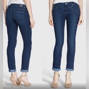 PAIGE Jimmy Jimmy Skinny Low Rise Denim Jeans Weston Dark Wash Size 26 32x30